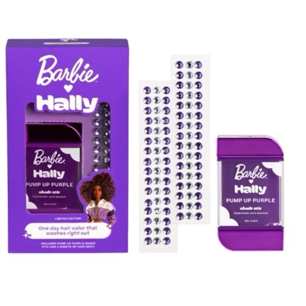 NEW Hally x Barbie Shade Stix Temporary Hair Makeup & Accessories Pump Up Purple